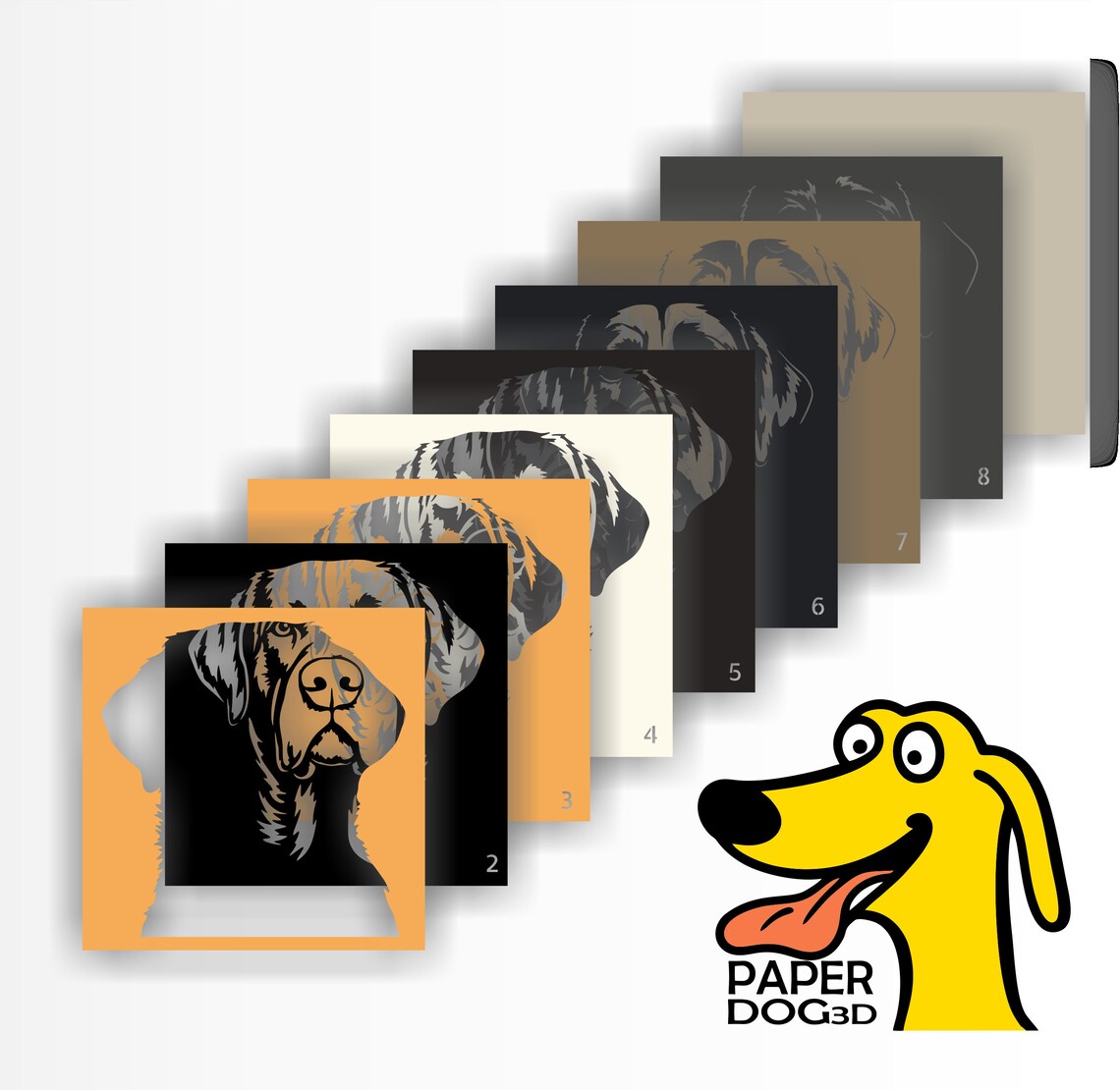 Black Labrador SVG 3D Layered for Cardstock, Multilayer Papercut ...