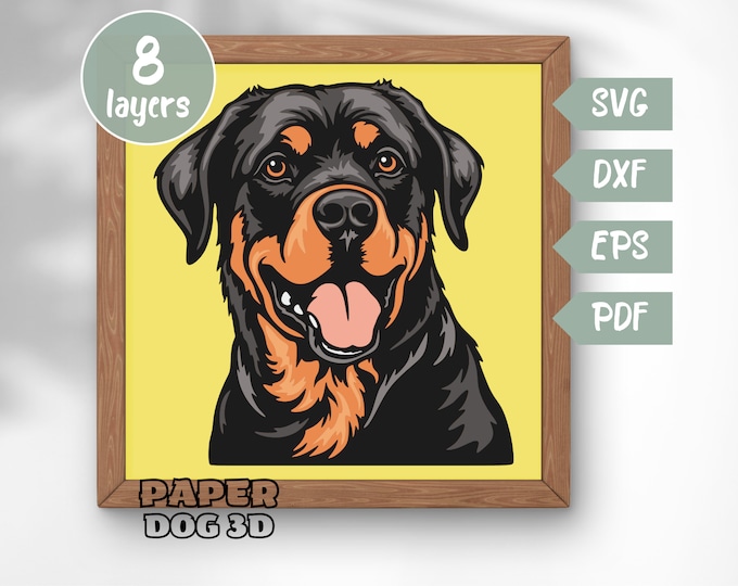 German Shepherd SVG 3D Layered for Cardstock, Multilayer Papercut ...