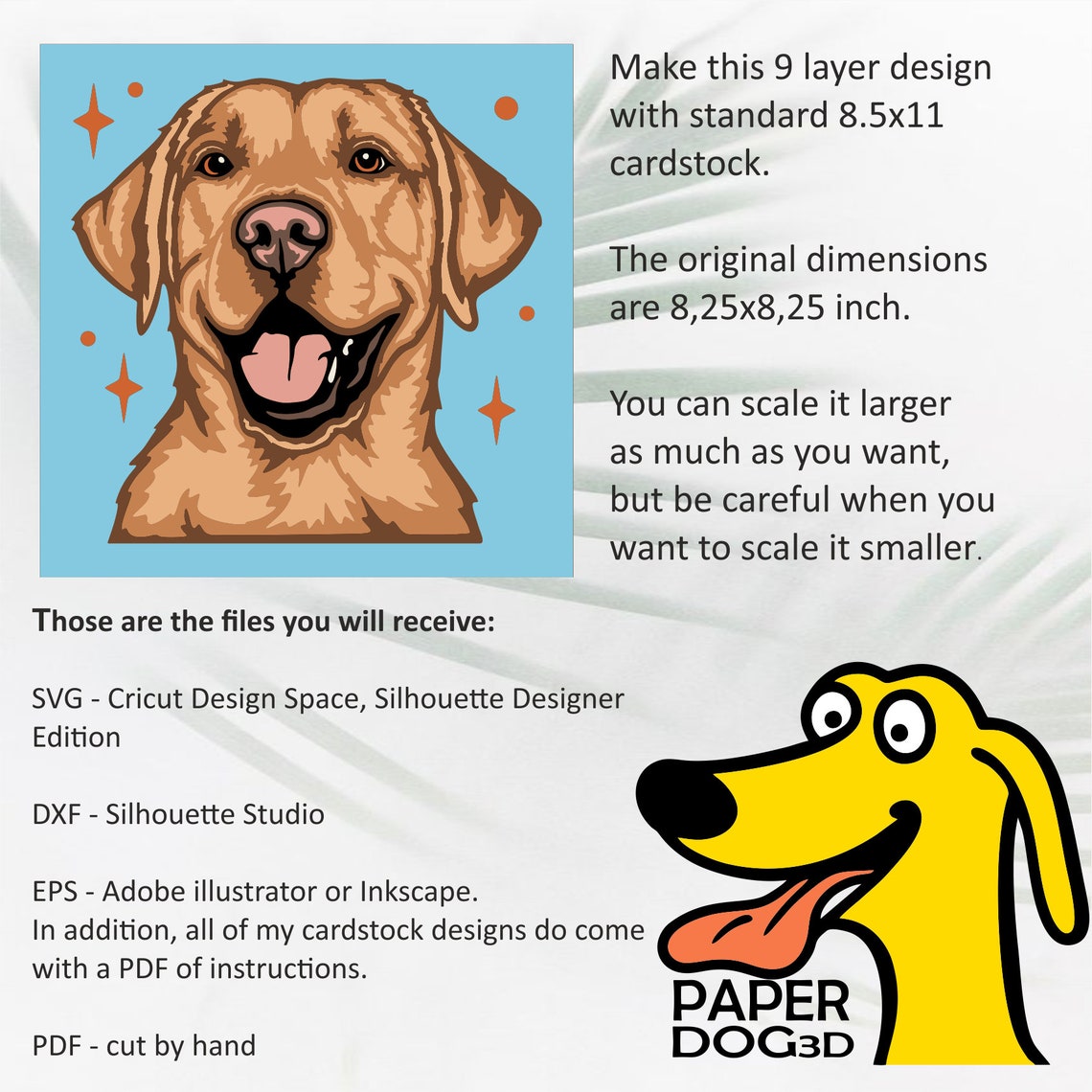 Lab Pit Mix Svg Labrador 3D Layered SVG for Cardstock, Multilayer Papercut, Shadow Box ...