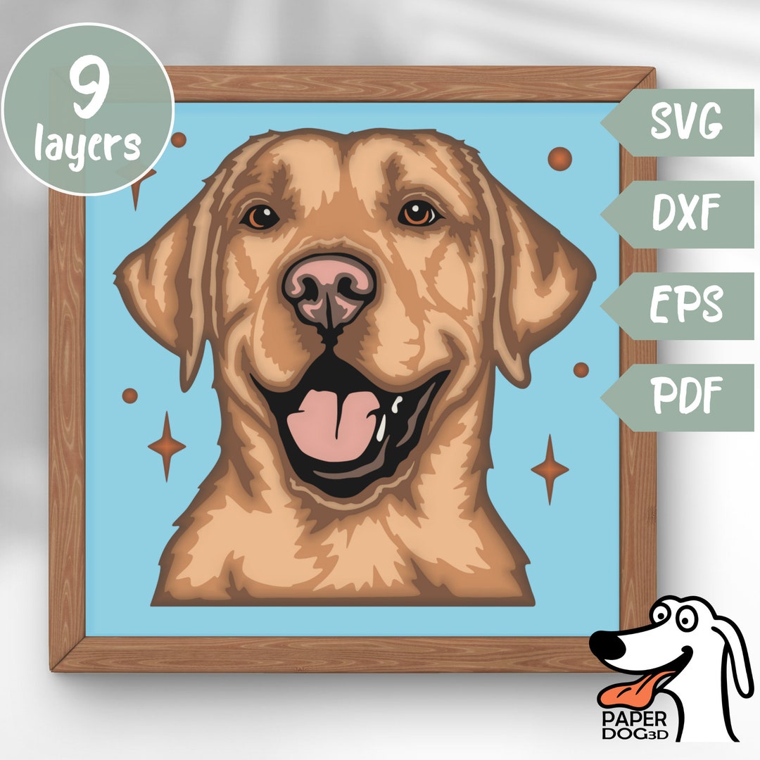 Lab Pit Mix Svg Labrador 3D Layered SVG for Cardstock, Multilayer Papercut, Shadow Box ...