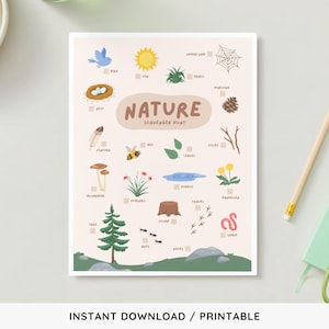 Natur-Schnitzeljagd für Kinder zum Ausdrucken | Outdoor-Sommeraktivität für Kinder | Camping Schnitzeljagd | Sommer Bucketlist | Sofort Download