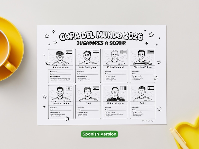 Printable FIFA World Cup 2026 Coloring Pages Copa del Mundo 2026 Schedule Soccer Activities Spanish Worksheets Futbol Bilingual Activities image 6