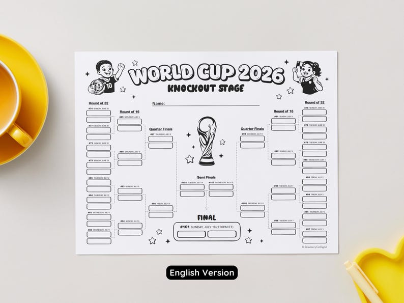 Printable FIFA World Cup 2026 Coloring Pages Copa del Mundo 2026 Schedule Soccer Activities Spanish Worksheets Futbol Bilingual Activities image 3