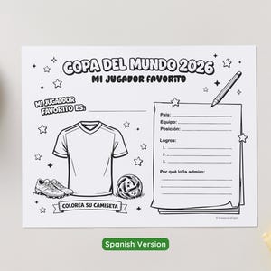 Printable FIFA World Cup 2026 Coloring Pages Copa del Mundo 2026 Schedule Soccer Activities Spanish Worksheets Futbol Bilingual Activities image 8