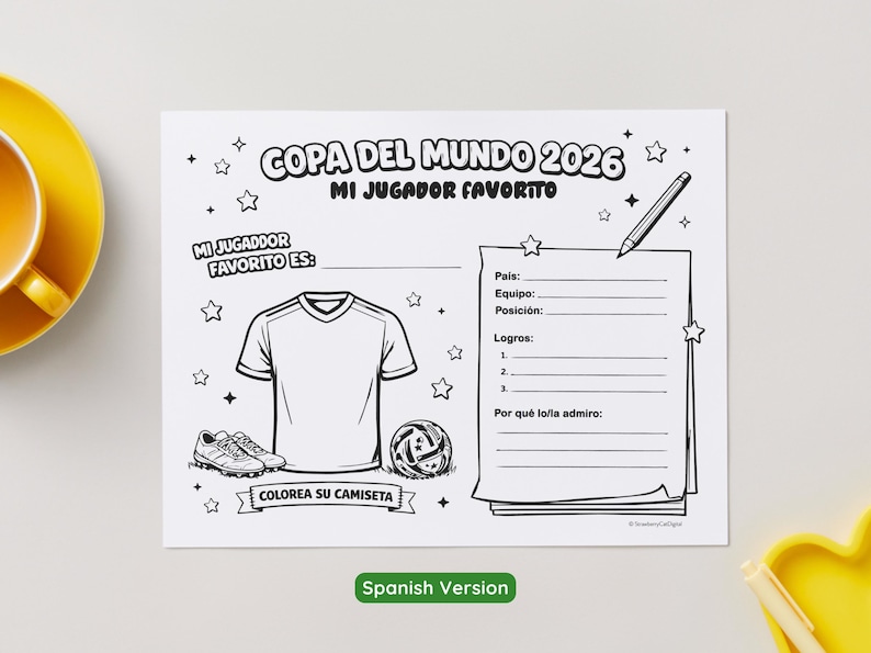 Printable FIFA World Cup 2026 Coloring Pages Copa del Mundo 2026 Schedule Soccer Activities Spanish Worksheets Futbol Bilingual Activities image 8