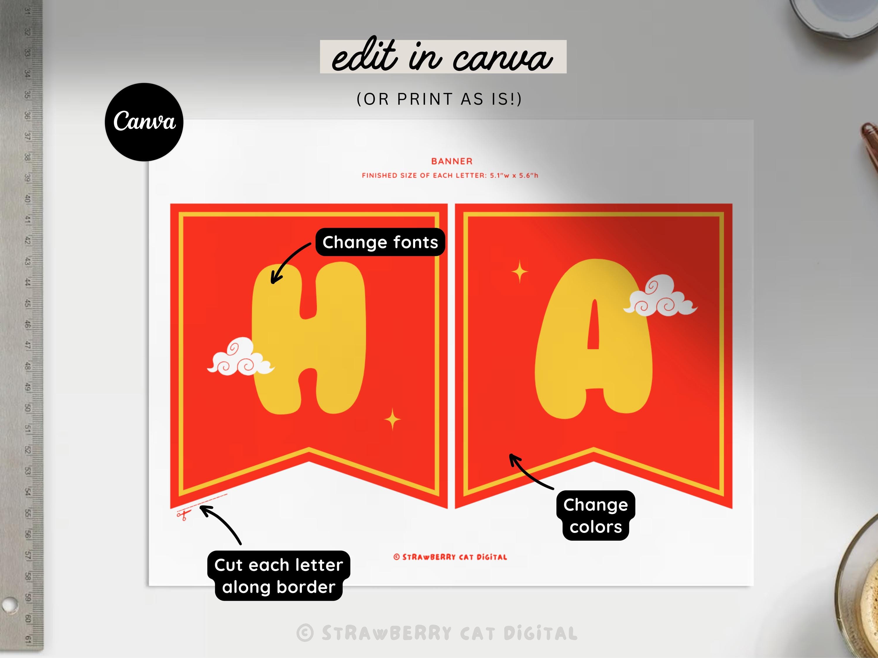 Lunar New Year Banner Printable Template Printable Happy Lunar New