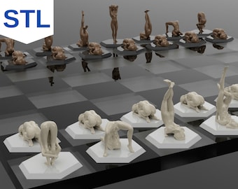 STL files for 3D PRINTER machine, 3d naked chess set models,3d printer machine files, 3d print stl,3d print files,3d digital prints, digital