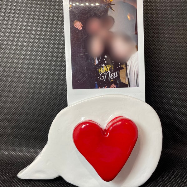 Handcrafted "Love Snapshot" Clay Polaroid Picture Holder / Card Holder