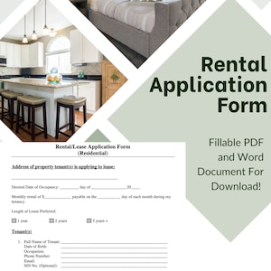 Rental Application Form, Leasing Application Form, Tenant Application Form Template