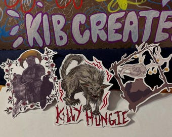 Creature Pack, Vinyl Stickers, Cat, Knight, Wendigo