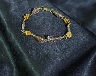 Gold Wire and Bead Hand Made Bracelet