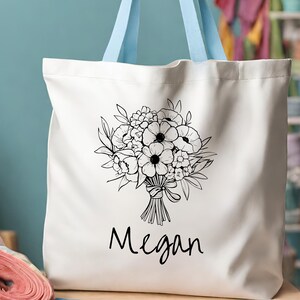 Anpassbare Brautjungfer Canvas Einkaufstasche, 5-Farben Gurt, Brautjungfer Geschenkidee, Brautjungfer Geschenk, Hochzeitsgeschenke, Einkaufstasche für besondere Anlässe