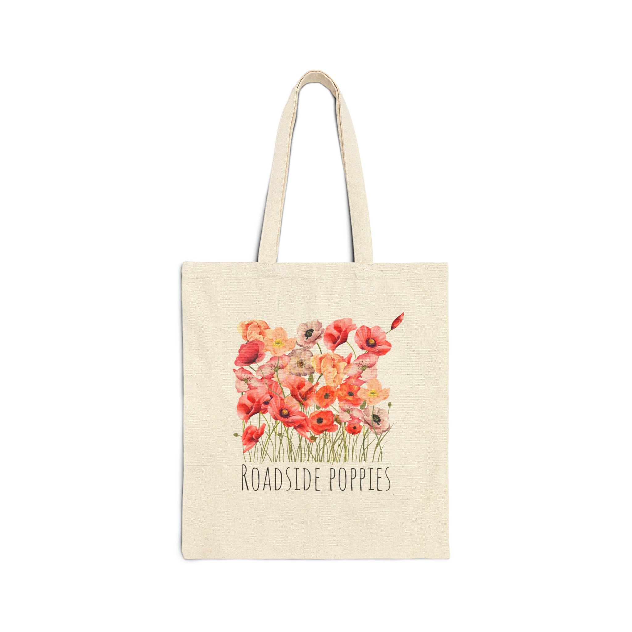 Boho Floral Designed Tote Bag Gift for Mothers Day Poppies