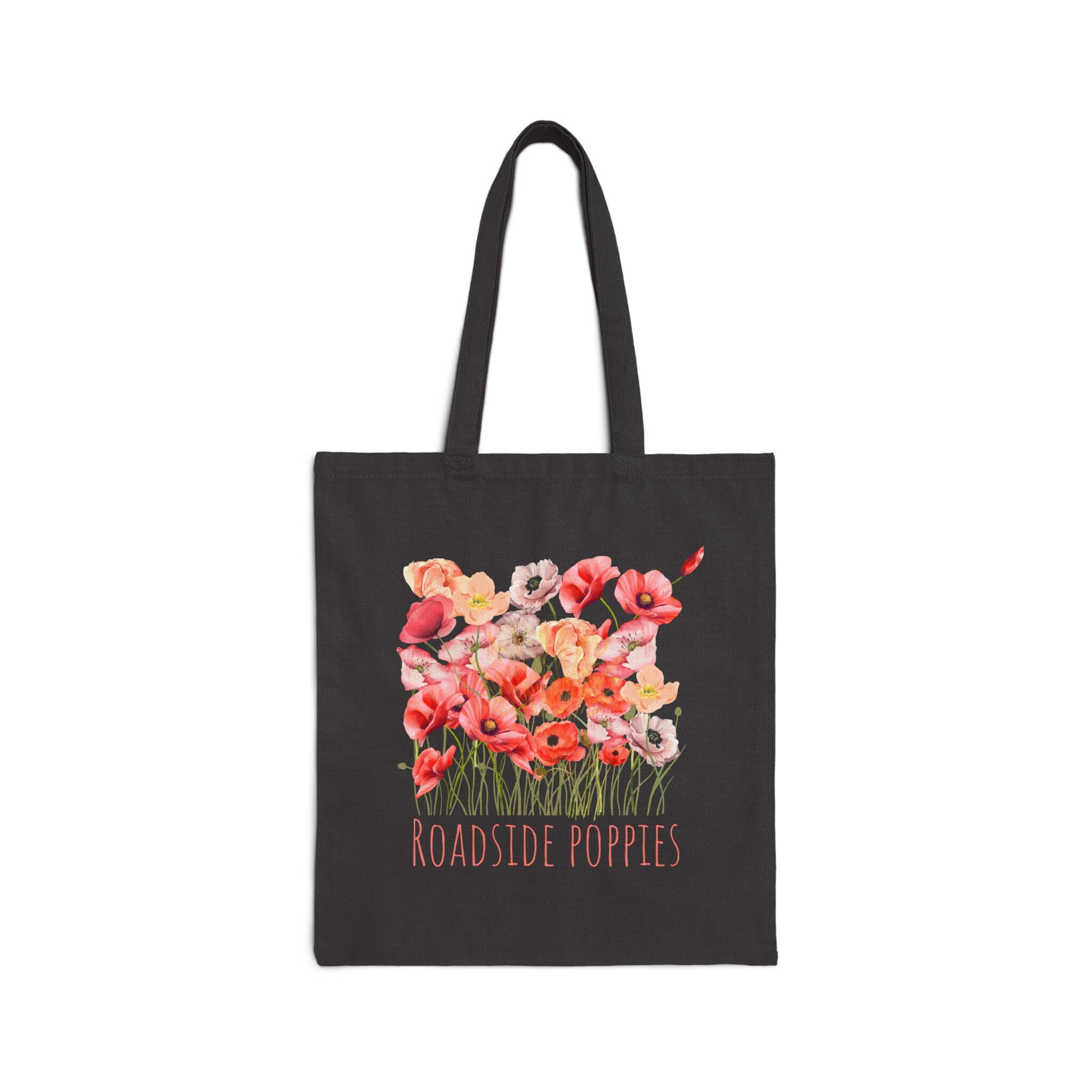 Boho Floral Designed Tote Bag Gift for Mothers Day Poppies