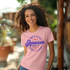 Retro USA Patriotic T-Shirt: Land of the Free, Independence Day Tee