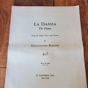 Vintage - La Danza - The Dance - Gioacchino Rossini