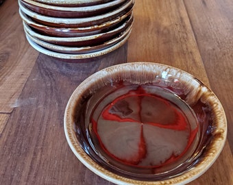 Antique - 6 1/2" Dessert Bowl - Brown Drip