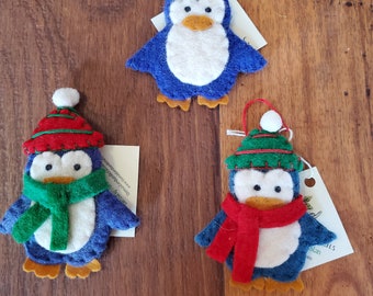 Kyrgyzstan - Felt Penguin Ornament