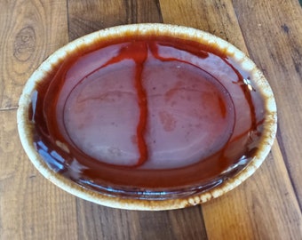 Antique - Hull Oval Platter - Brown Drip