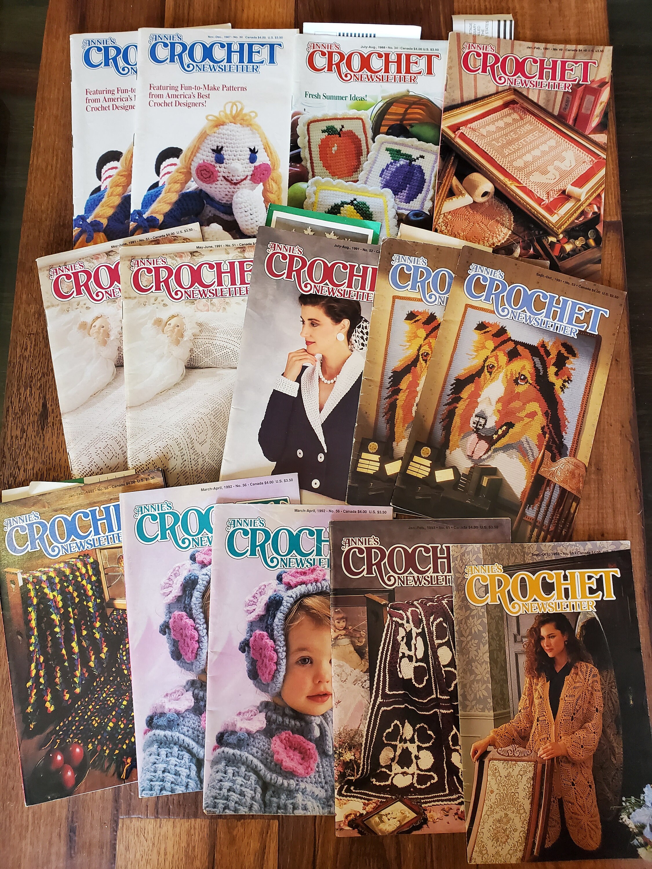 vintage - Annie's Crochet Newsletter - 14 numéros de 1987 à 1993