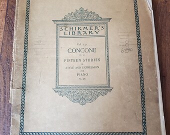 Vintage Concone Op 25 Piano Studies - Schirmer's Library Vol 141