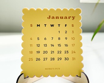 Cute 2026 Mini Desk Calendar - 12 Soft Pastel Colorful Months