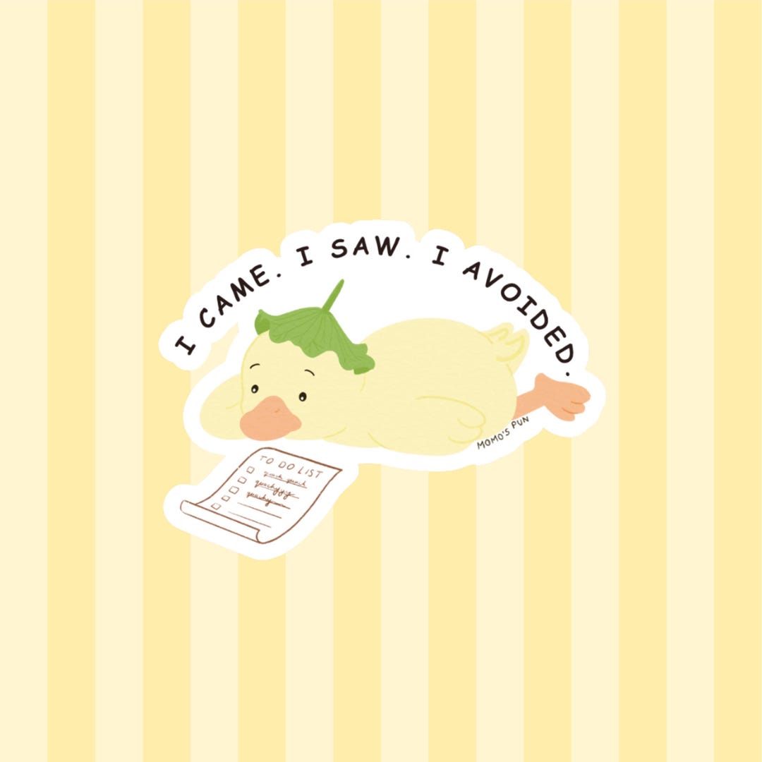 Procrastinate Sticker Funny Procrastination Sticker, Cute Duck Sticker, To-do List Chaos ...
