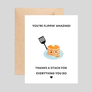 Carte drôle de jeu de mots sur les crêpes, vous retournez incroyable, jolie carte de remerciement, carte de voeux de remerciement pour amis, maman, collègue, carte faite main