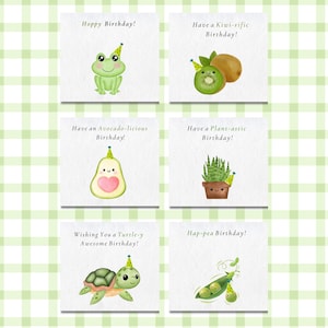 Lot de 6 mini cartes de jeu de mots d'anniversaire mignonnes et amusantes, ensemble de petites cartes d'anniversaire, mini ensemble de cartes avec enveloppes, cartes d'anniversaire pour amis