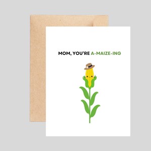 Cartes de fête des mères mignonnes et drôles, carte pour mère, carte d'anniversaire pour maman, jeux de mots, jolie carte pour maman, carte de voeux vierge faite main