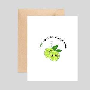 Carte d'amour mignonne et drôle, carte de jeu de mots d'amour, carte pour lui, carte pour elle, cartes de jeu de mots nourriture