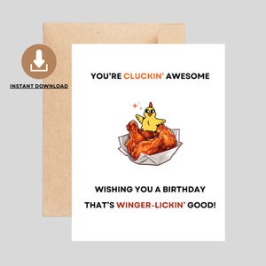 Druckbare Geburtstagskarte, du bist Cluckin' Super, lustiges Huhn Wortspiel Geburtstagskarte, sofortiger Download Bday Karte, Freunde, Familie, Kollegen