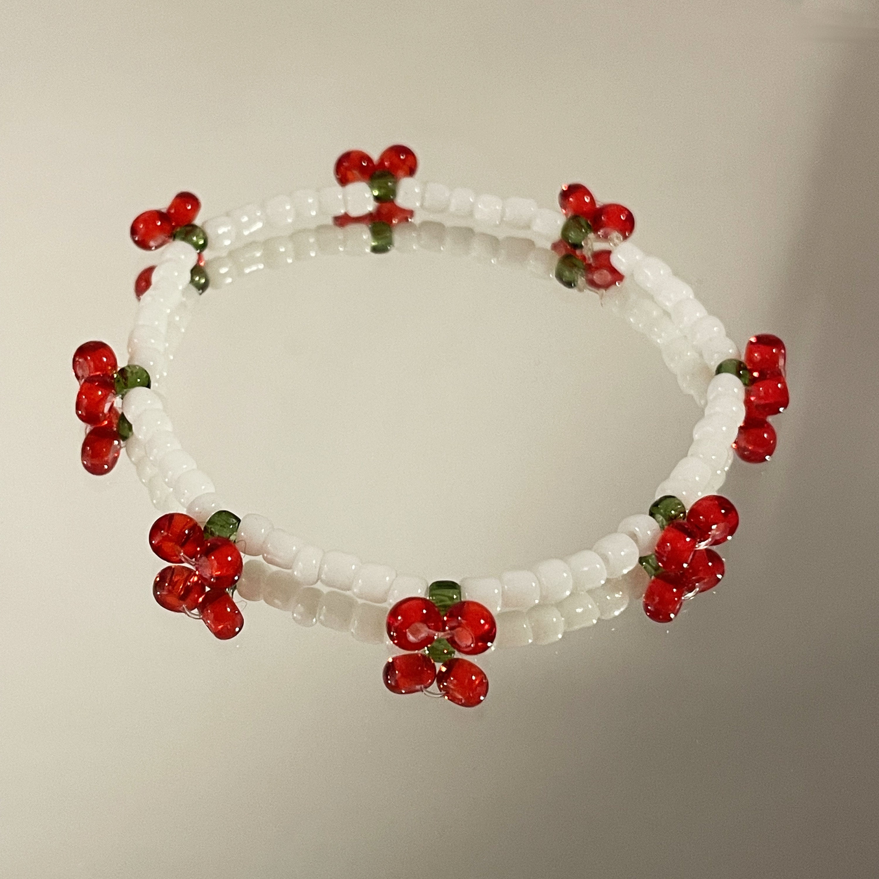 Beaded Bracelet Cherry - Etsy Beaded Bracelet Cherry - Etsy