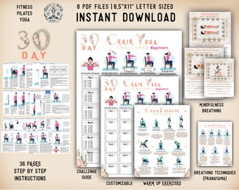 Chair Yoga Quick and Simple: 30-Day Guided Challenge (Beginners) | Rapid Weight Loss Sitting Down with Gentle Exercises | Digital Download