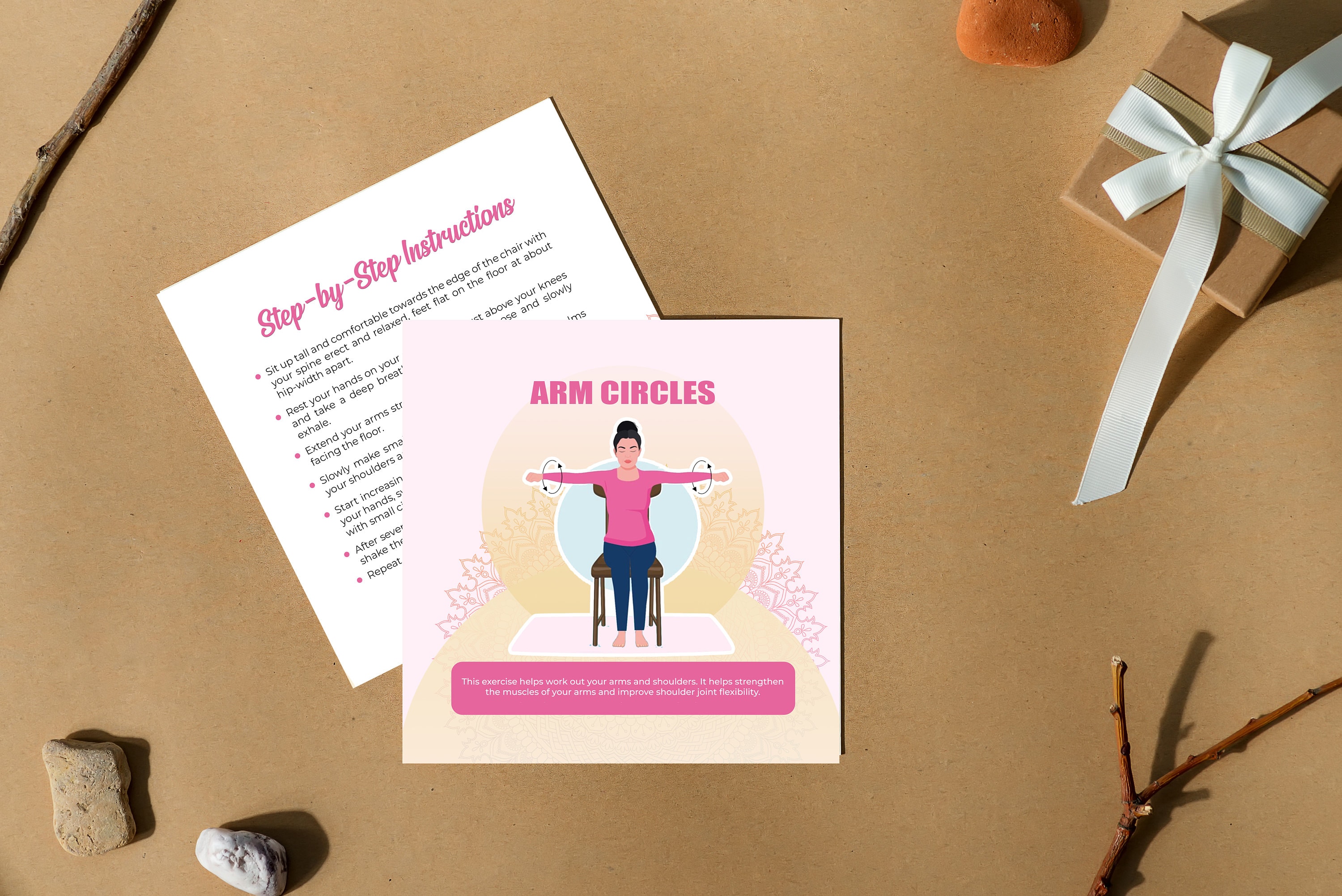 107 Chair Yoga Cards, for Desk Worker, for Woman, for Seniors, Chair