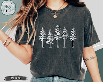 Pine Tree Shirt, Comfort Colors Tshirt, Forest, Hiking, Camping Shirt, Gift For Hiker, Backpacking Shirt, Outdoorsy Gift, Nature Shirt