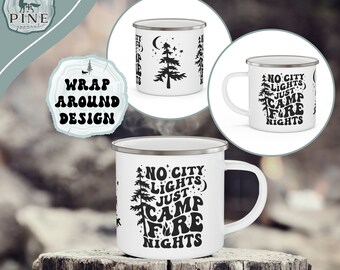 Campfire Nights Enamel Mug, RV Accessories, Smores Kit, Gift Basket Stuffers, Camping Gift Ideas, Gift For Campers, Van Life Cup, Rv Gifts