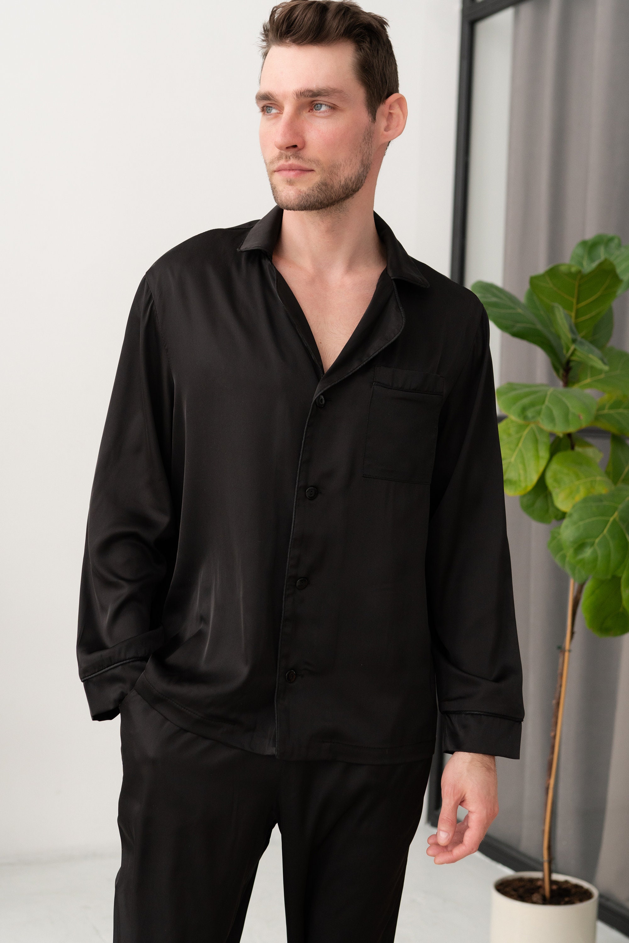 Mens Nylon Pajamas Etsy UK