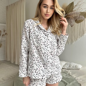 Muslin Pajama Double Gauze Muslin sleepwear Organic Cotton Set Crinkle cotton pajamas Bridal Bachelorette pajama set Muslin marle loungewear