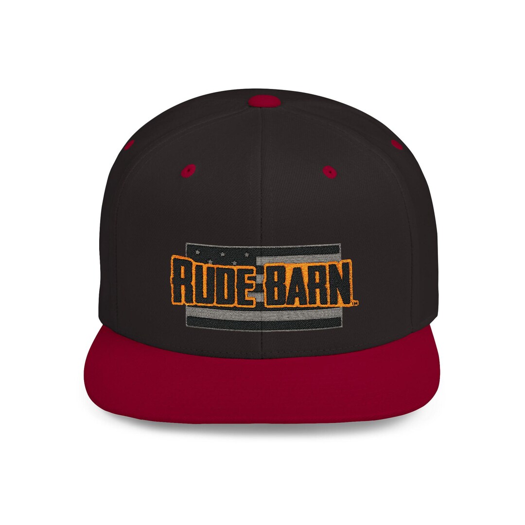 RUDE BARN Over Flag Orange Flat Bill Snapback - Etsy