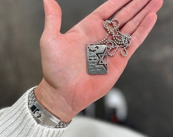 Médaille d'identification de la bénédiction sacerdotale. Apportez-les à la maison maintenant avec une plaque d'identité. Collier militaire israélien. Soutenez Israël. Fabriqué en Israël. Soutenez Israël.