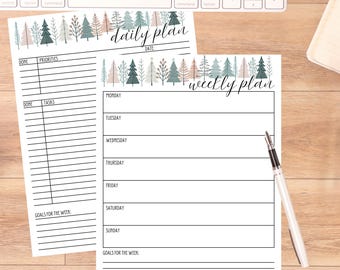 Winter Tree Planner: Daily, Weekly, Monthly, To-Do List (Printable PDF)
