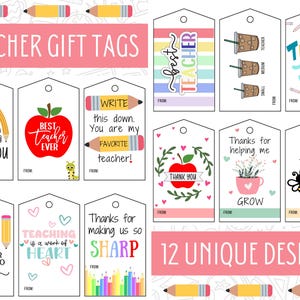 Teacher Appreciation Gift Tags | Teacher Thank You | Teacher Appreciation Printable | Teacher Gift Idea!