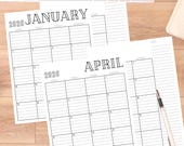 2026 Lined 2-Page Monthly Calendar, 8.5x11, Jan. 2026 - Jan. 2027, PDF Printable Download