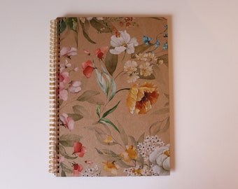 Notebook blank DIN A4 hardcover earth & flowers