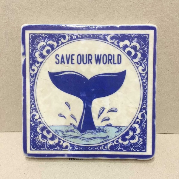 Marmor Fliese "save Our Planet"