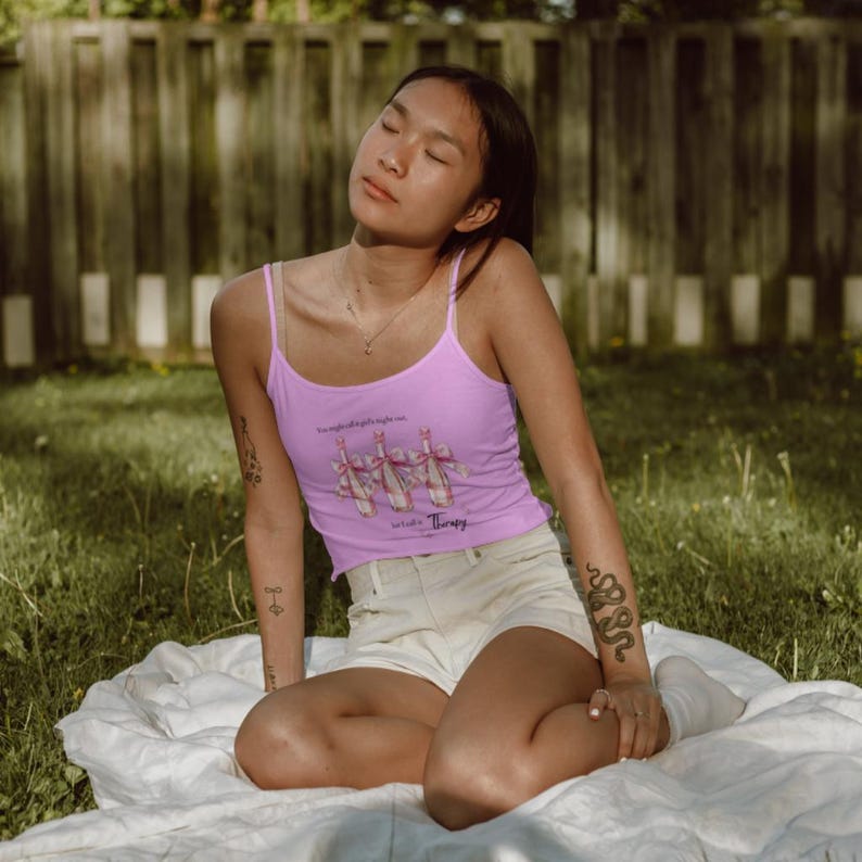 Artwork depicting females embracing mental wellness and therapy as a new social ritual