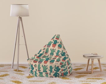 Prickly Delight: Cute Cactus Illustration Bean Bag Chair Cover