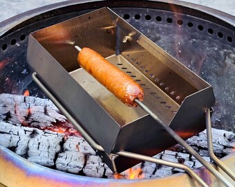 Campfire Food Roaster | Fire Cooker | Stainless Steel Campfire Cooker | Cooking Flame Shield | Marshmallow Roaster |Kebab and Hotdog Roaster