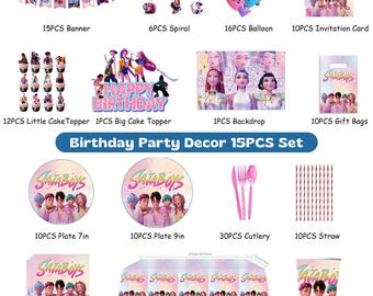 Decoraciones para fiesta de cumpleaños, pancarta, globos, adorno para tarta, fondo, mantel, regalo de cumpleaños para hija.